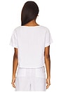 view 3 of 4 Linen Cropped Tee in White