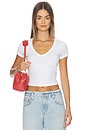 view 1 of 4 V Neck Cropped Tee in White