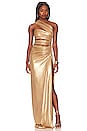 view 1 of 6 Cassia Dress in Metallic Gold