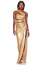 view 5 of 6 Cassia Dress in Metallic Gold