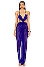 view 1 of 3 Hera Gown in Cobalt Blue Solid Mesh