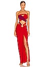 view 1 of 3 Femi Gown in Magenta & Red