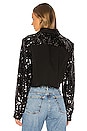 view 3 of 5 Cropped Cyra Jacket in Black Sequins