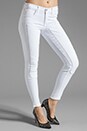 view 1 of 7 Jean Roz Skinny à coutures taille moyenne in Blanc