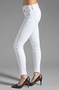 view 2 of 7 Jean Roz Skinny à coutures taille moyenne in Blanc