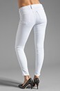 view 3 of 7 Jean Roz Skinny à coutures taille moyenne in Blanc