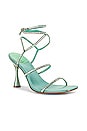 view 2 of 5 Glamorous Sandal in Turquoise Satin Silver