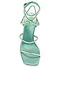 view 4 of 5 Glamorous Sandal in Turquoise Satin Silver