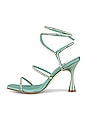 view 5 of 5 Glamorous Sandal in Turquoise Satin Silver