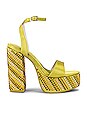 view 1 of 5 Discoteque Platform Heel in Lime Satin Pastel Multi