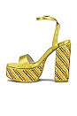 view 5 of 5 Discoteque Platform Heel in Lime Satin Pastel Multi