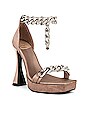 view 2 of 5 SANDALES HAUTES À PLATEFORME SILVERLAKE in Taupe Satin Silver