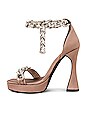 view 5 of 5 SANDALES HAUTES À PLATEFORME SILVERLAKE in Taupe Satin Silver