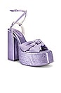view 2 of 5 Seventies Platform Sandal in Lilac Metallic Satin