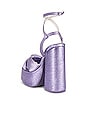 view 3 of 5 Seventies Platform Sandal in Lilac Metallic Satin