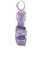 view 4 of 5 Seventies Platform Sandal in Lilac Metallic Satin