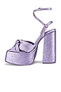 view 5 of 5 Seventies Platform Sandal in Lilac Metallic Satin