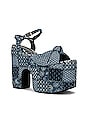 view 2 of 5 Risky Business Platform Sandal in Blue Denim Patchwork