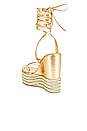 view 3 of 5 Layered Wedge Sandal in Gold