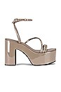 view 1 of 5 Mamba Platform Sandal in Dark Grey Patent