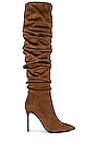 view 1 of 5 Pillar Heeled Boot in Brown Suede