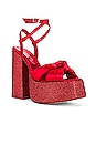 view 2 of 5 Seventies Platform Sandal in Red Satin Combo