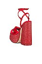 view 3 of 5 Seventies Platform Sandal in Red Satin Combo