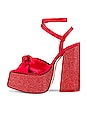 view 5 of 5 Seventies Platform Sandal in Red Satin Combo