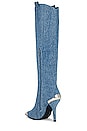 view 3 of 5 By-Golly Heeled Boot in Blue Acid Wash Denim Silver
