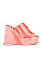 view 1 of 5 High-up Platform Mule in Coral Satin