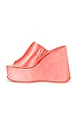 view 5 of 5 High-up Platform Mule in Coral Satin