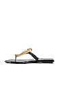 view 5 of 5 SANDALES LINQUES-2 in Black Patent Gold