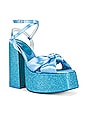 view 2 of 5 Seventies Platform Sandal in Blue Satin Combo