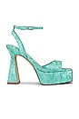 view 1 of 5 Grooving Platform Sandal in Green Combo