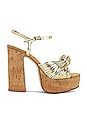 view 1 of 5 Disaque-o Platform Sandal in Silver Gold Cork Combo
