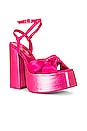 view 2 of 5 Seventies Platform Sandal in Fuchsia Satin