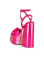 view 3 of 5 Seventies Platform Sandal in Fuchsia Satin