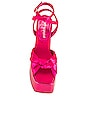 view 4 of 5 Seventies Platform Sandal in Fuchsia Satin