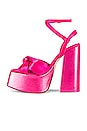 view 5 of 5 Seventies Platform Sandal in Fuchsia Satin