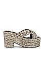 view 1 of 5 Isadore Platform Mule in Black Beige Woven