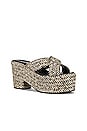 view 2 of 5 Isadore Platform Mule in Black Beige Woven