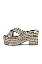 view 5 of 5 MULES COMPENSÉES ISADORE in Black Beige Woven