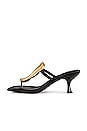 view 5 of 5 Linq-Up Mules in Black Satin Gold