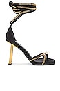 view 1 of 5 Zipped-Up Sandal in Black & Gold