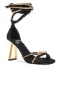 view 2 of 5 Zipped-Up Sandal in Black & Gold