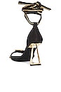 view 3 of 5 Zipped-Up Sandal in Black & Gold