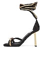 view 5 of 5 Zipped-Up Sandal in Black & Gold