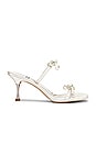 view 1 of 5 Bow-Bow Sandal in White Satin Silver