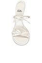 view 4 of 5 Bow-Bow Sandal in White Satin Silver
