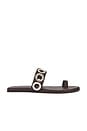 view 1 of 5 Riveted Sandals in Brown Silver